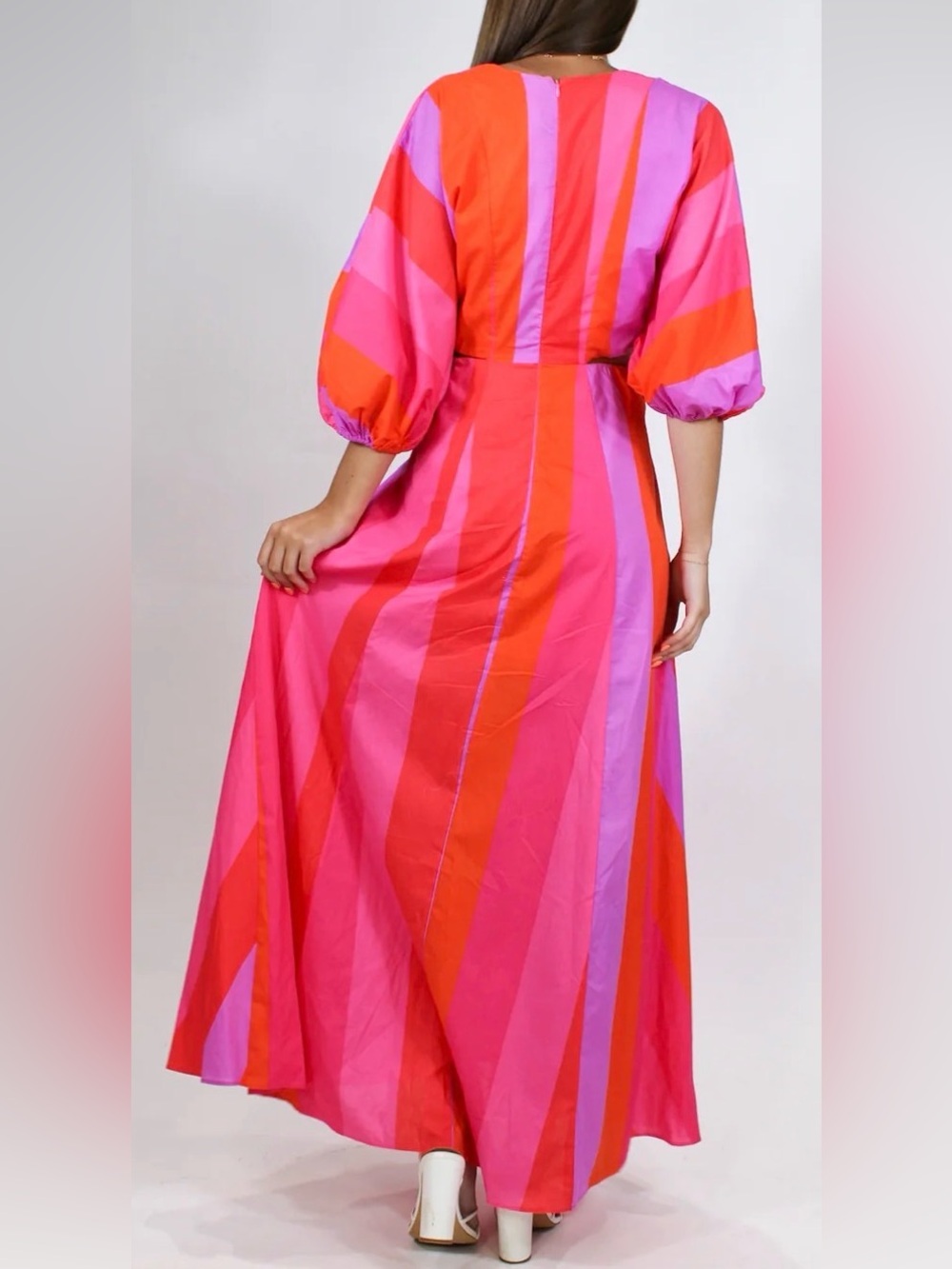 NEW Buddy Love Small Maxine Striped Tie-Front Side Cut Out Maxi Dress - Picture 2 of 9